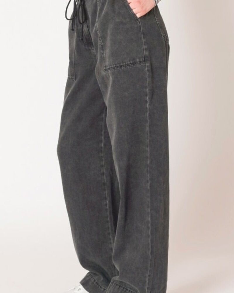 Scarlett Wide Leg Pant | Washed Black
