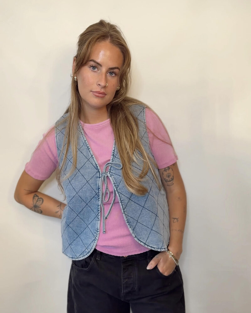 Good Energy Quilted Denim Vest