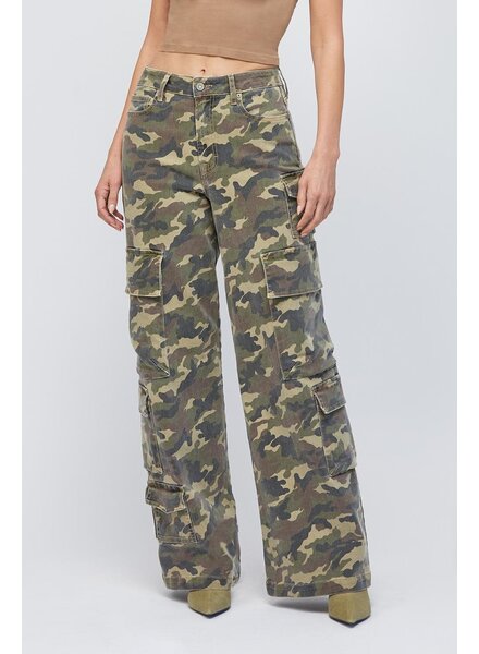Camo High Rise Cargo Jean