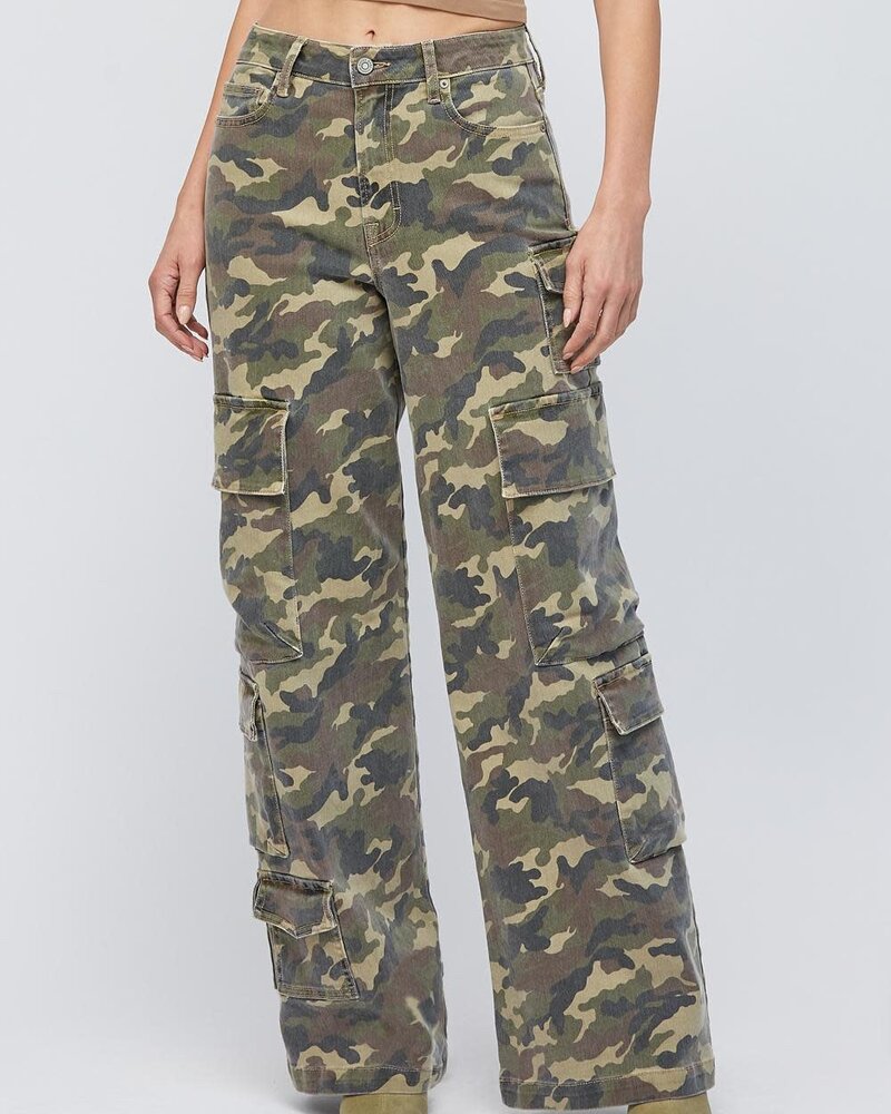 Camo High Rise Cargo Jean