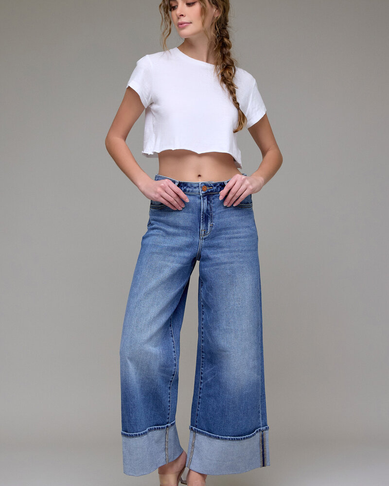 Korine Cuffed Wideleg Jean