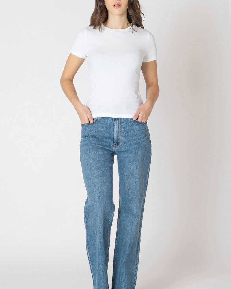 Amaya Basic Ribbed Tee | White