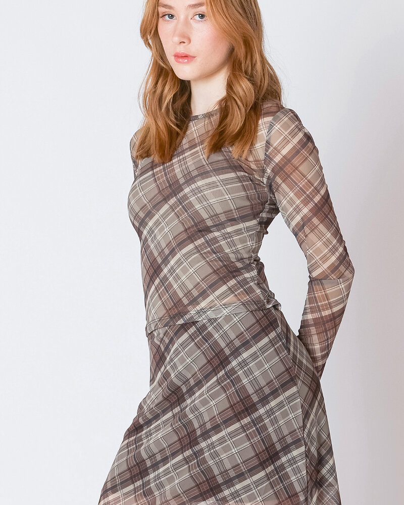 Ruth Mesh Top | Plaid