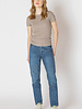 Amaya Basic Ribbed Tee | Almond