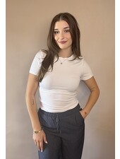 Amaya Basic Ribbed Tee | White