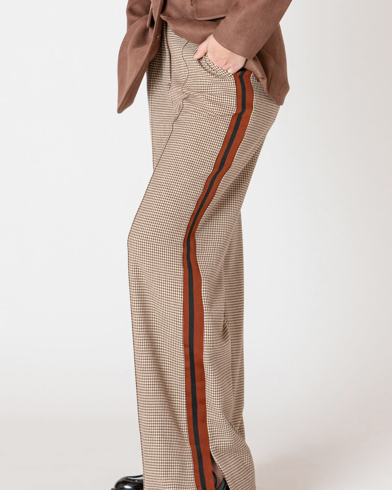 Fiona Houndstooth Red Stripe Pant