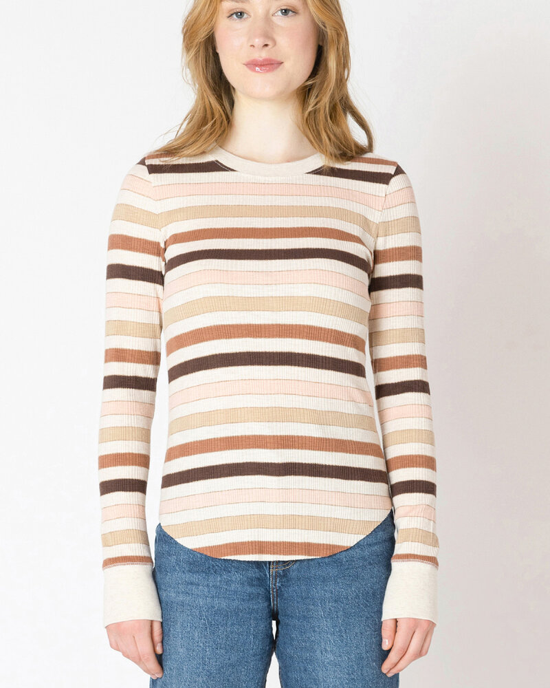Chestnut Stripe Ribbed Long Sleeve