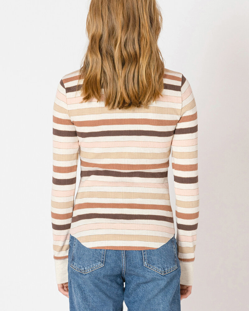Chestnut Stripe Ribbed Long Sleeve