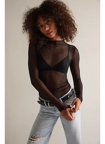 Free People Minding My Business Top | Black