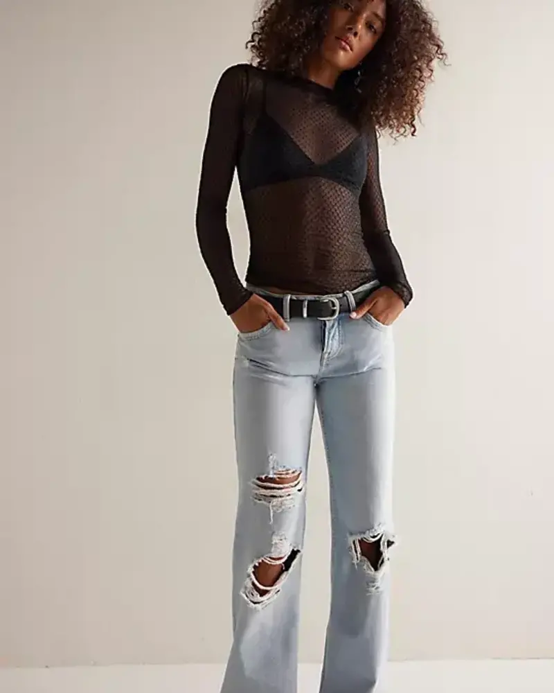Free People Minding My Business Top | Black