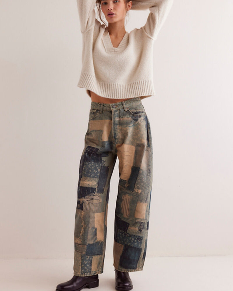 Free People Free Illusions Printed Relaxed Jeans | Indigo