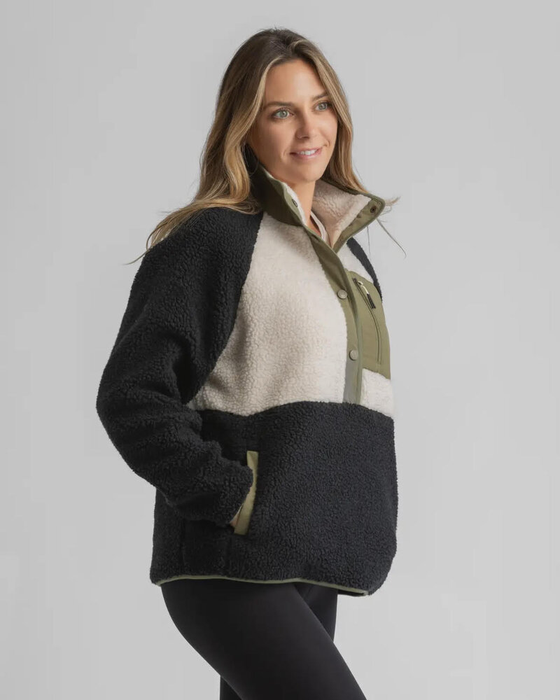 Tara Quarter Snap Berber Pullover