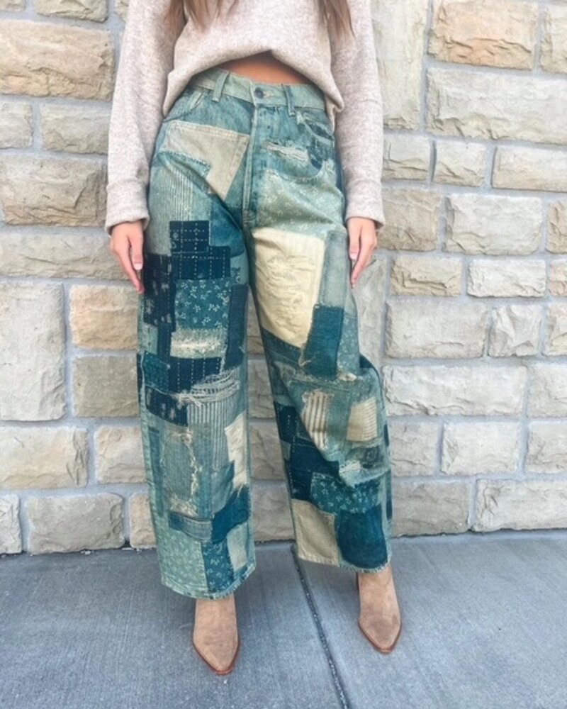 Free People Free Illusions Printed Relaxed Jeans | Indigo
