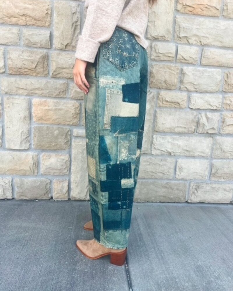 Free People Free Illusions Printed Relaxed Jeans | Indigo