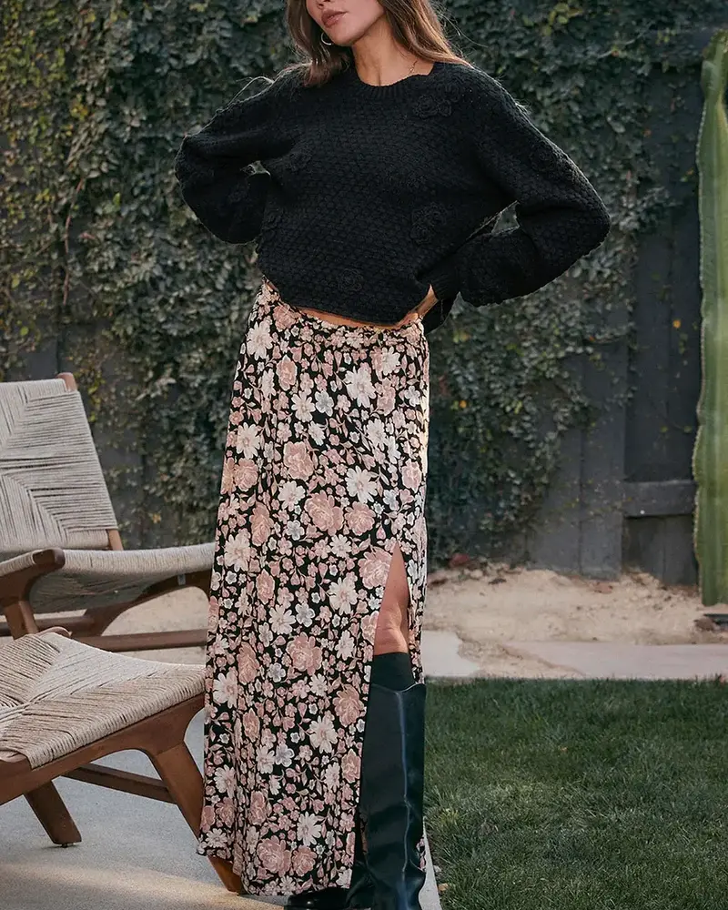 Salt Water Lux Ida Midi Skirt | Black