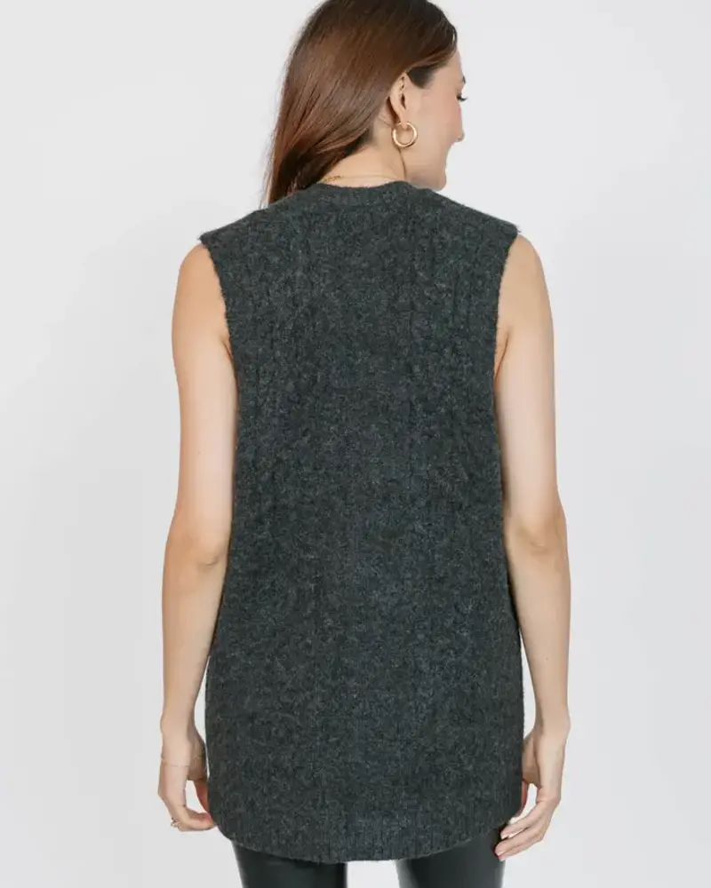 Smash + Tess Adeline Cable Vest | Charcoal