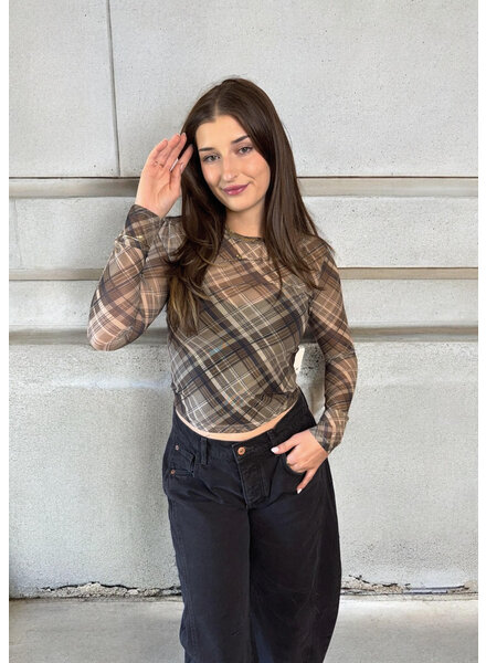Ruth Mesh Top | Plaid