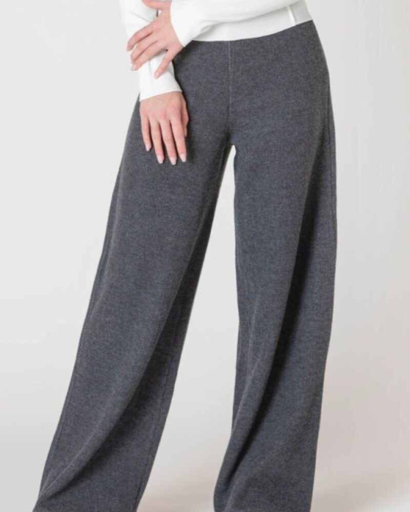 Marlowe Ribbed Pant | Charcoal