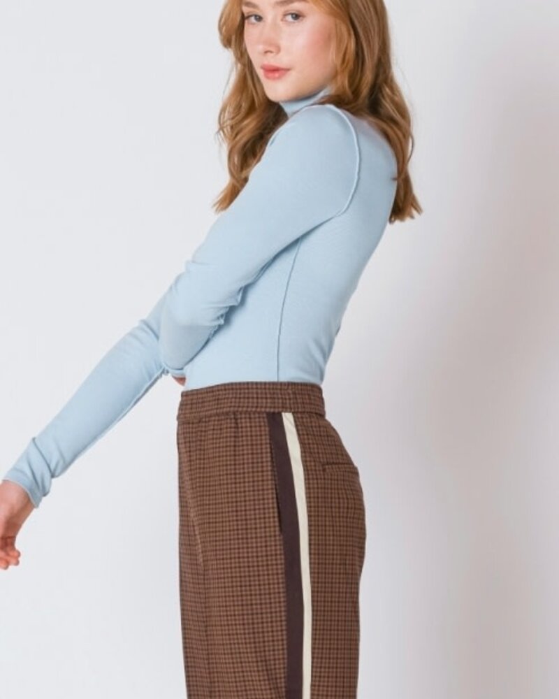 Exposed Seam Turtleneck | Blue