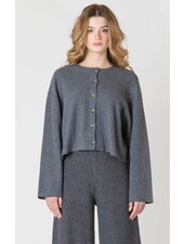 Marlowe Ribbed Cardigan | Charcoal