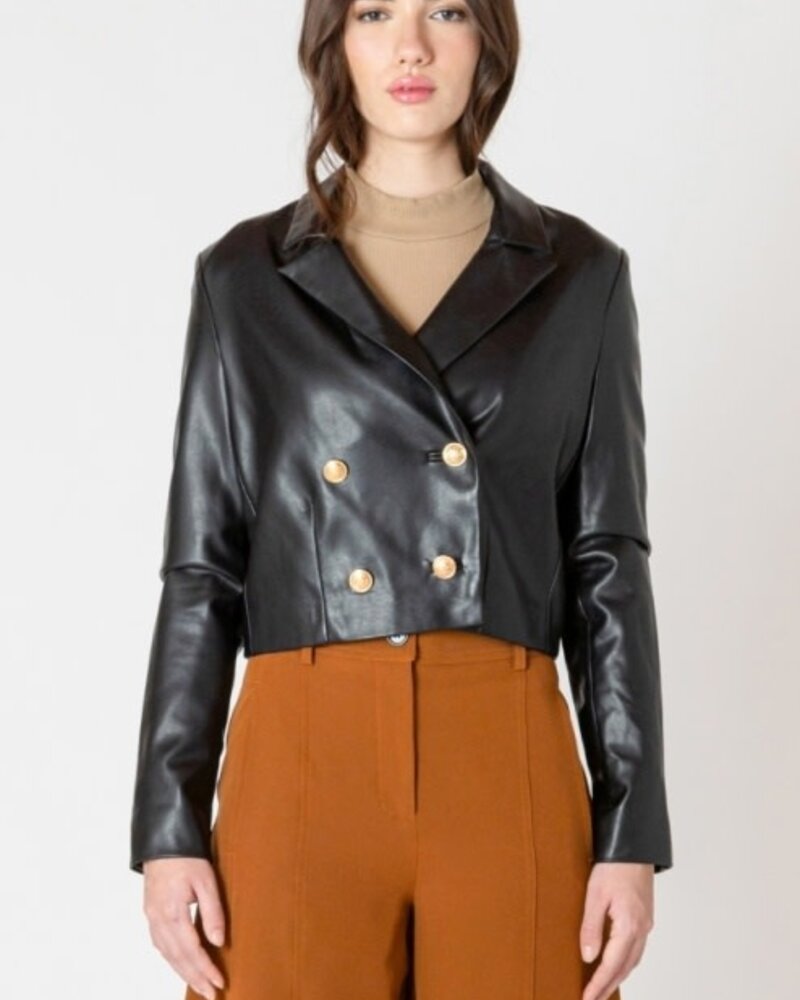 Ramsey Faux Leather Crop Jacket