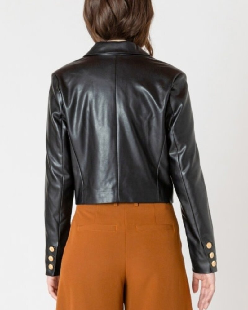 Ramsey Faux Leather Crop Jacket