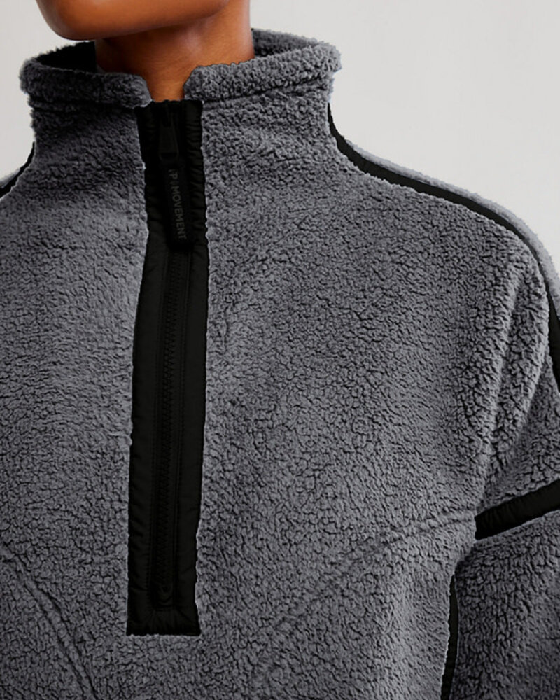 Free People Mountain High 1/2 Zip Fleece | Gun Metal