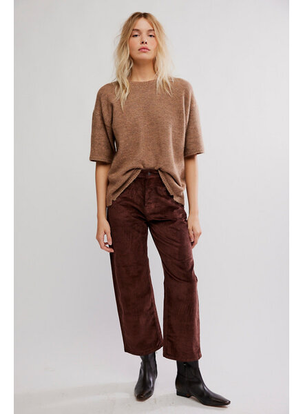 Free People Deep Trance Dropped Corduroy Jeans | Chocolate