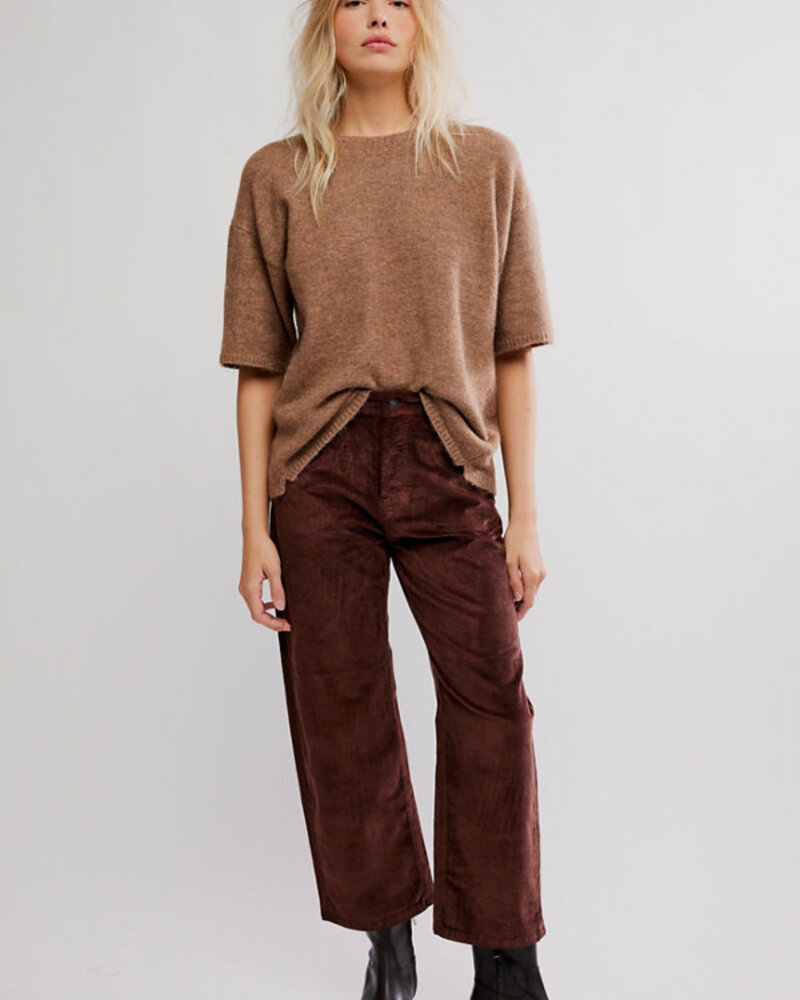 Free People Deep Trance Dropped Corduroy Jeans | Chocolate