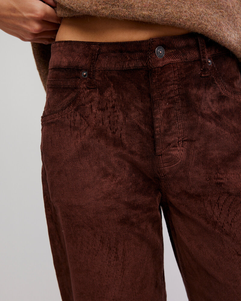 Free People Deep Trance Dropped Corduroy Jeans | Chocolate