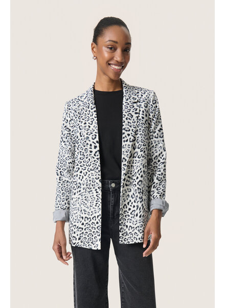 Shirley Printed  Fold-Up Blazer | Leopard
