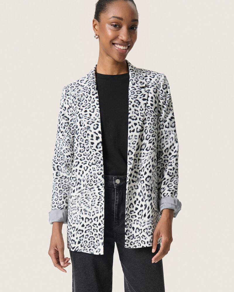 Shirley Printed  Fold-Up Blazer | Leopard