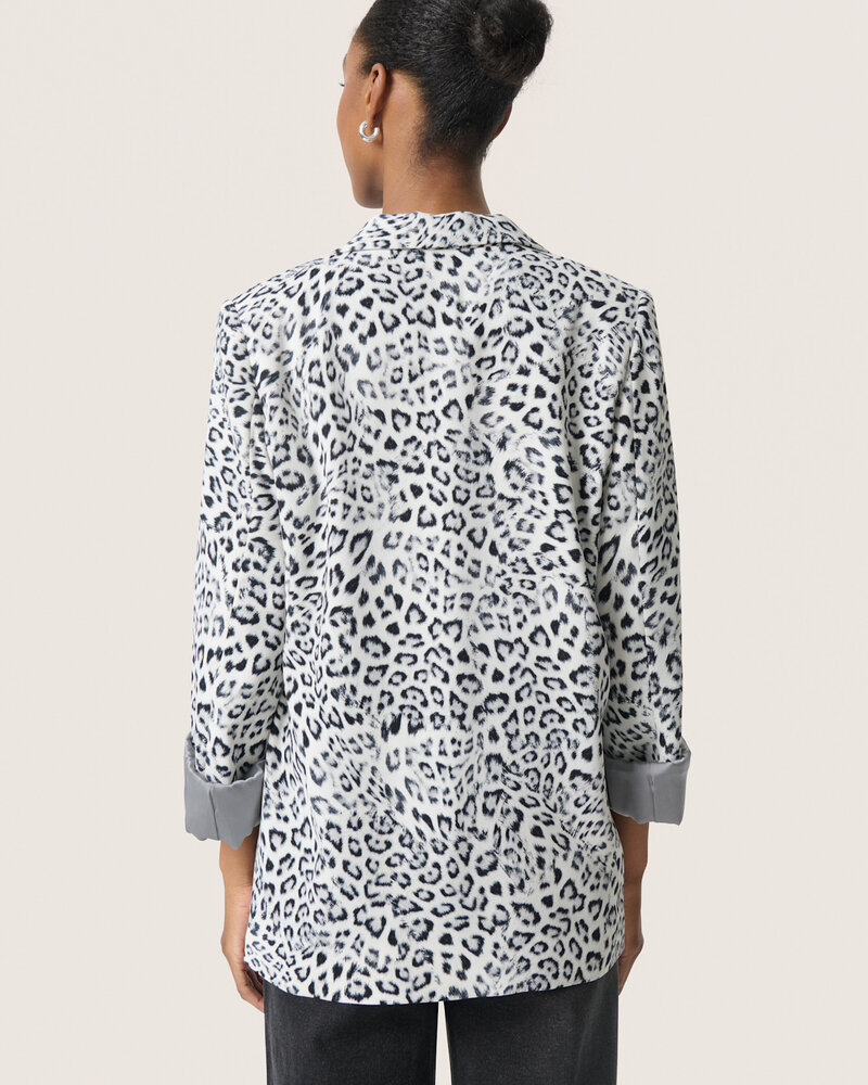 Shirley Printed  Fold-Up Blazer | Leopard