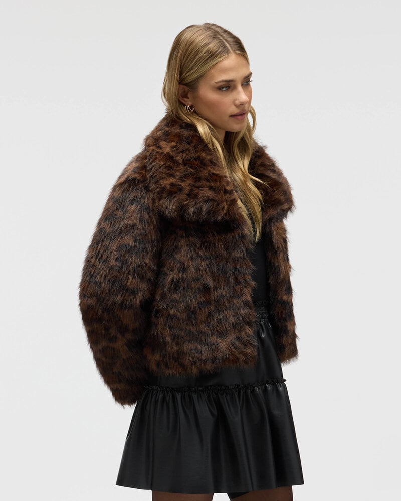 Charlotte Faux Fur Jacket | Leopard
