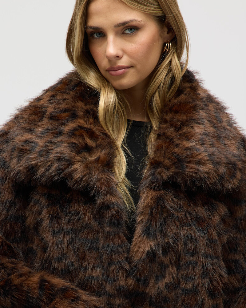 Charlotte Faux Fur Jacket | Leopard