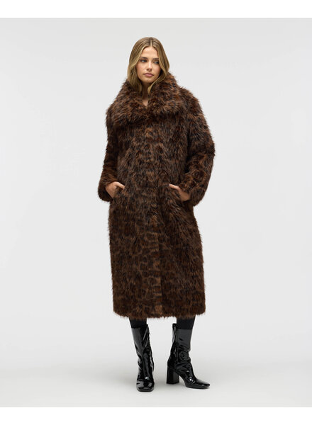 Ellie Faux Fur Jacket | Leopard