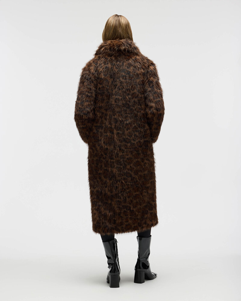 Ellie Faux Fur Jacket | Leopard
