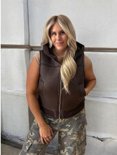 Brad Hooded Vest | Chocolate