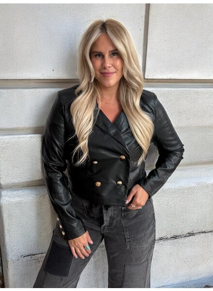 Ramsey Faux Leather Crop Jacket