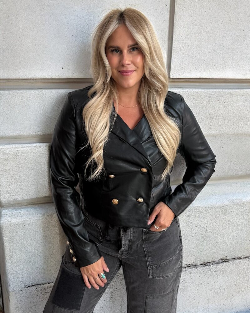 Ramsey Faux Leather Crop Jacket