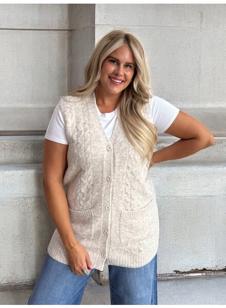 Smash + Tess Adeline Cable Vest | Oatmeal