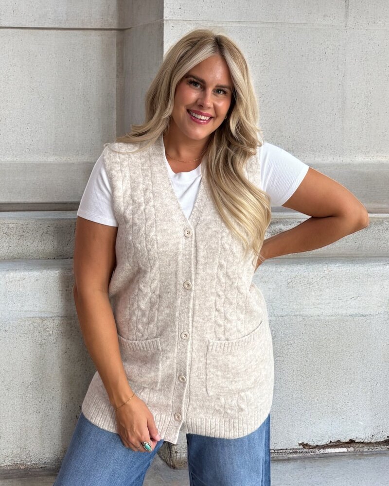 Smash + Tess Adeline Cable Vest | Oatmeal