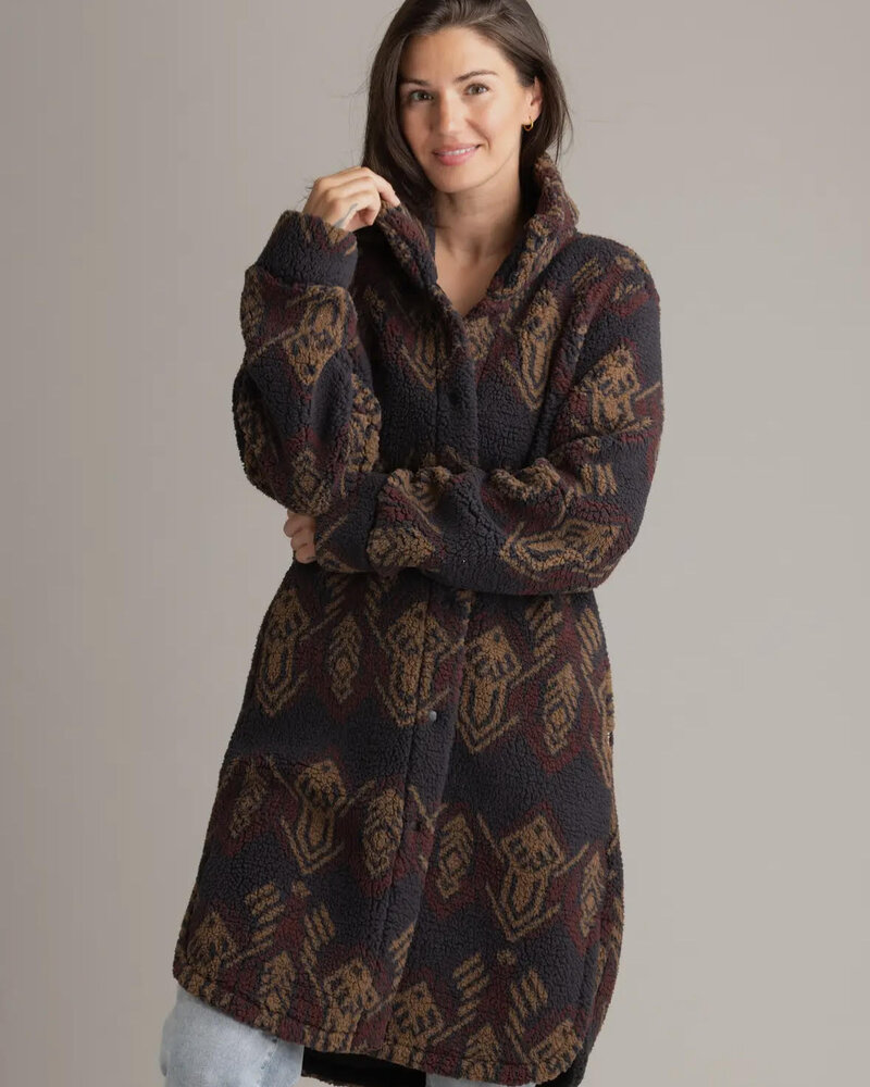 Nora Long Ultra Plush Sherpa Shacket | Aztec
