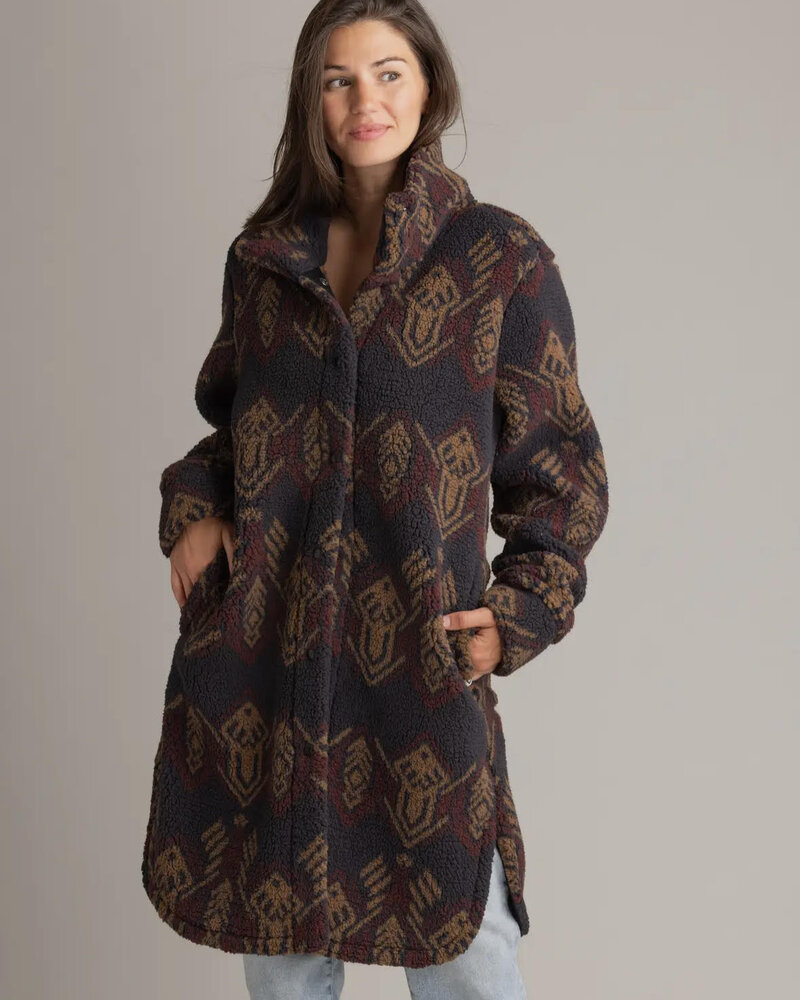 Nora Long Ultra Plush Sherpa Shacket | Aztec