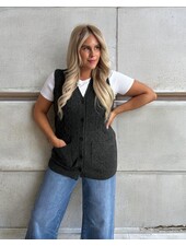 Smash + Tess Adeline Cable Vest | Charcoal