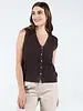Button Down Cable Knit Vest | Coffee