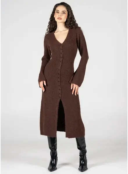 Sonya Sweater Cardi/Dress | Coffee