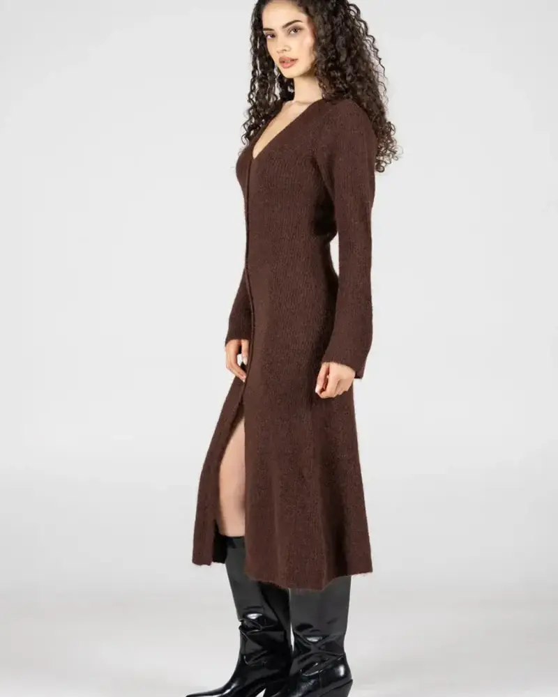 Sonya Sweater Cardi/Dress | Coffee