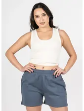 Bamboo Rib Deep Sccop Neck Tank | Ivory