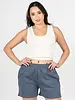 Bamboo Rib Deep Sccop Neck Tank | Ivory